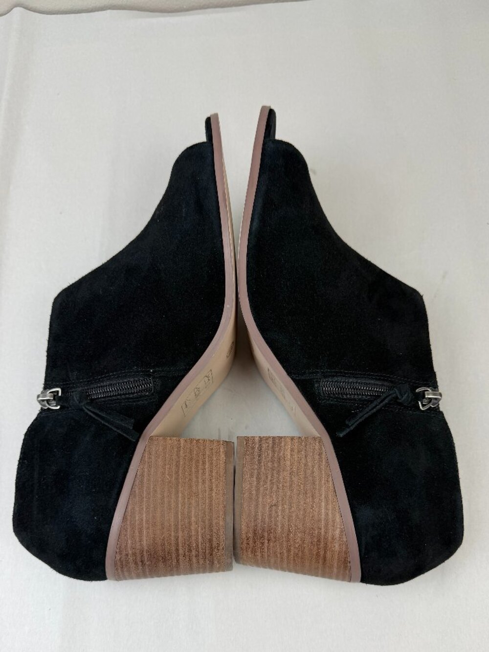 Sole Society | Black Suede Open Toe Arroyo Block Heel Ankle Booties Size 11 - Picture 3 of 9